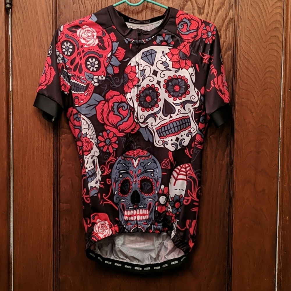 Weimostar Medium Cycling Jersey sugar skull
